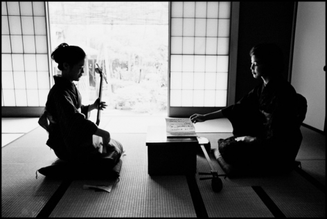 Hiroji Kubota, A private bridal school, where ladies go through basic training to seek well-to-do future husbands, Kanagawa, Japan, 1966, platinum print, 20 x 24 inches/50.8 x 61 cm © Hiroji Kubota/Magnum Photos