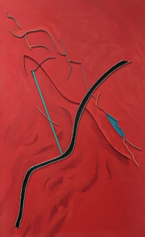 Red Trance 2, 2008, acrylic, wood on canvas, 48 x 30 inches/122 x 76.2 cm